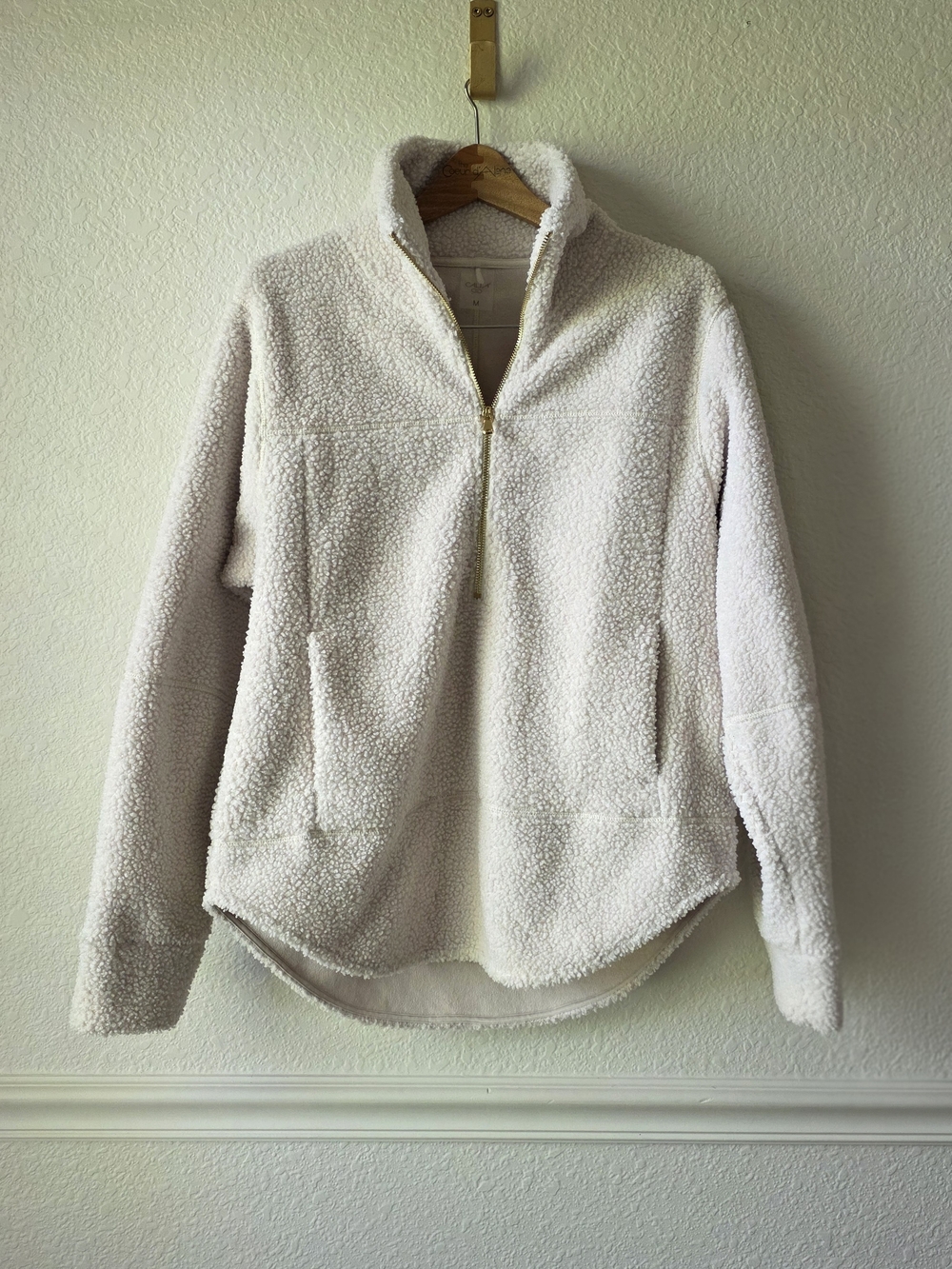 CALIA by Carrie Underwood Cream Teddy Half-Zip Jacket